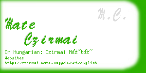 mate czirmai business card